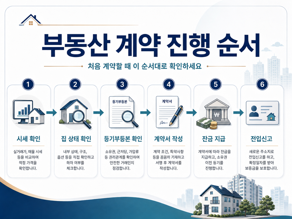 부동산 계약 진행 순서 시세 확인부터 전입신고까지