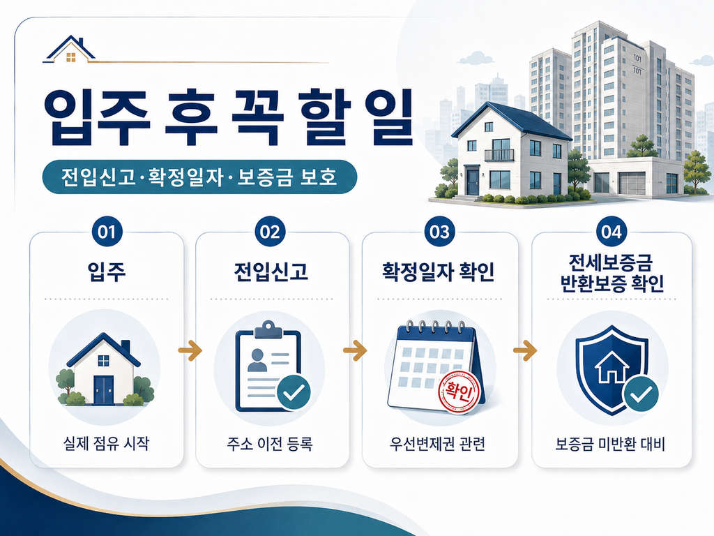 입주 후 전입신고 확정일자 전세보증금 반환보증 절차
