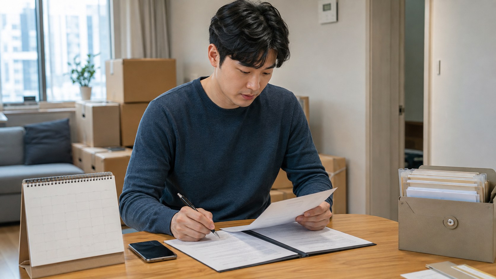전세보증보험 이행청구 서류를 확인하는 임차인